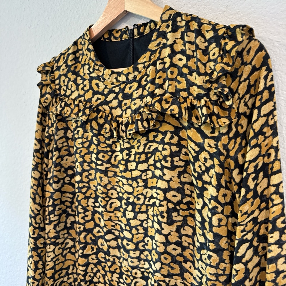 Leopard Print Ruffle Dress - Picture 2 of 3